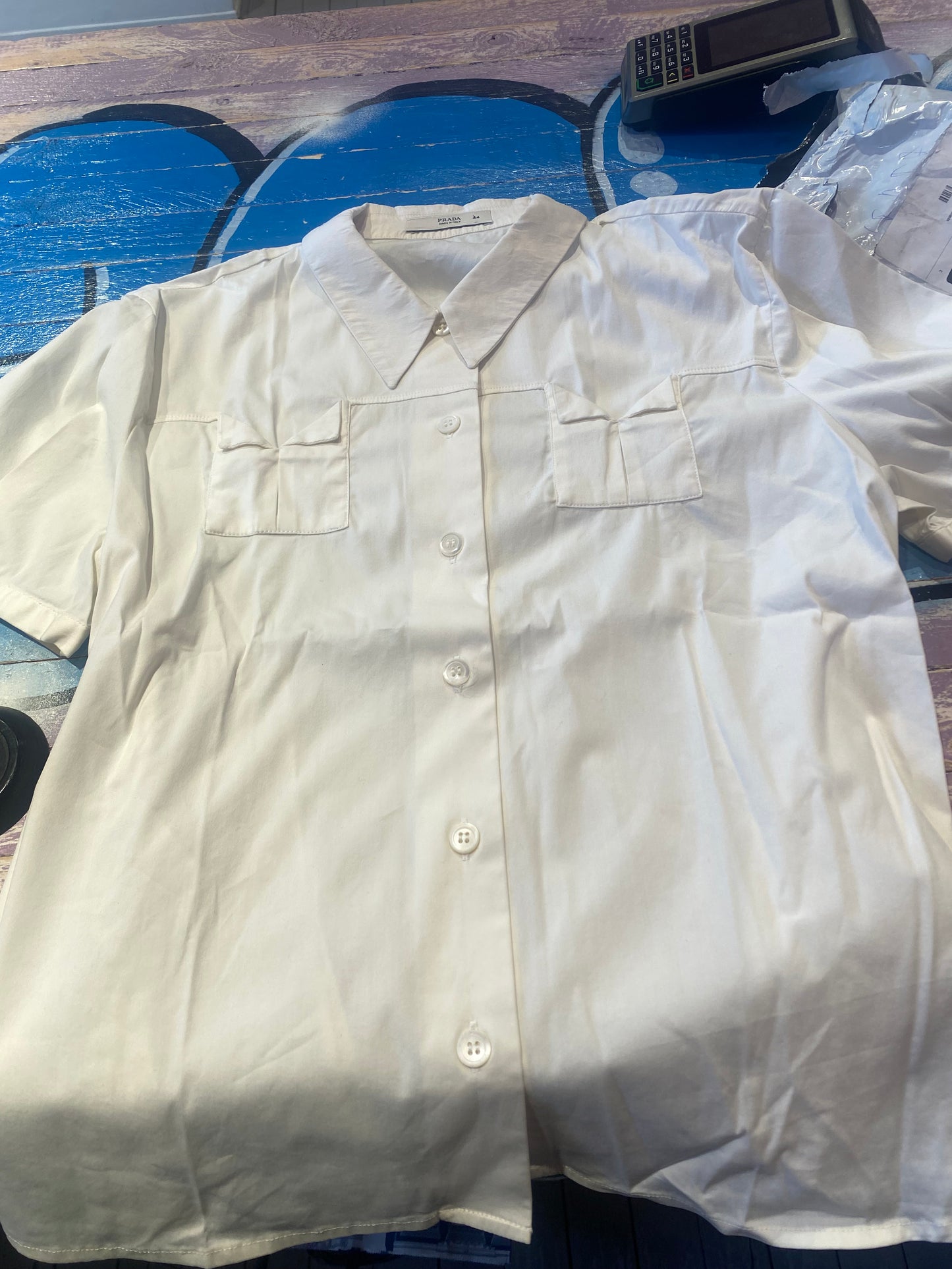 Prada bow tie button up shirt