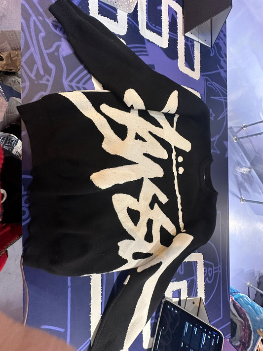 Stussy schwarzer Strick